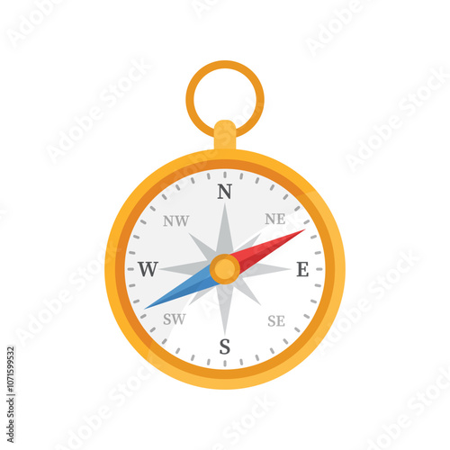 Compass icon in flat style. Navigation equipment vector illustration on isolated background. Geographical position sign business concept.