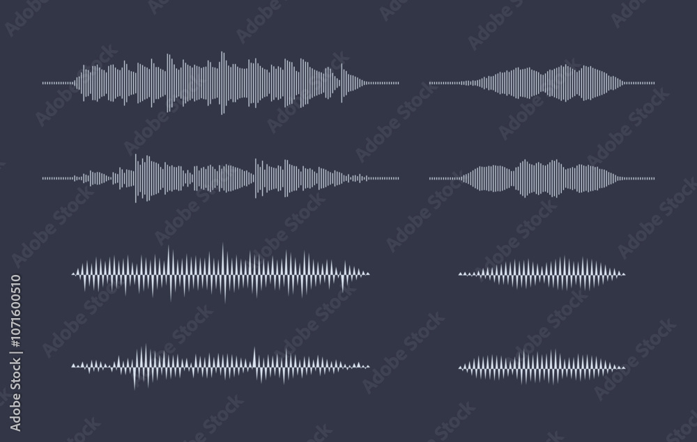 Obraz premium Audio waveform equalizer on dark background