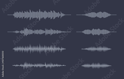 Audio waveform equalizer on dark background