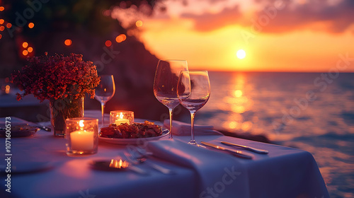 Romantic Sunset Dinner Tabl...