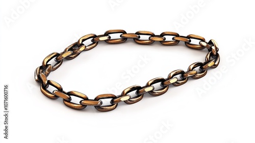 Broken chain isolated on white background, freedom concept

 photo