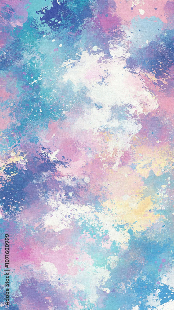 Obraz premium pastel gradient background featuring soft hues of blue, pink, and yellow, creating dreamy and calming atmosphere. This artistic design evokes feelings of tranquility and creativity