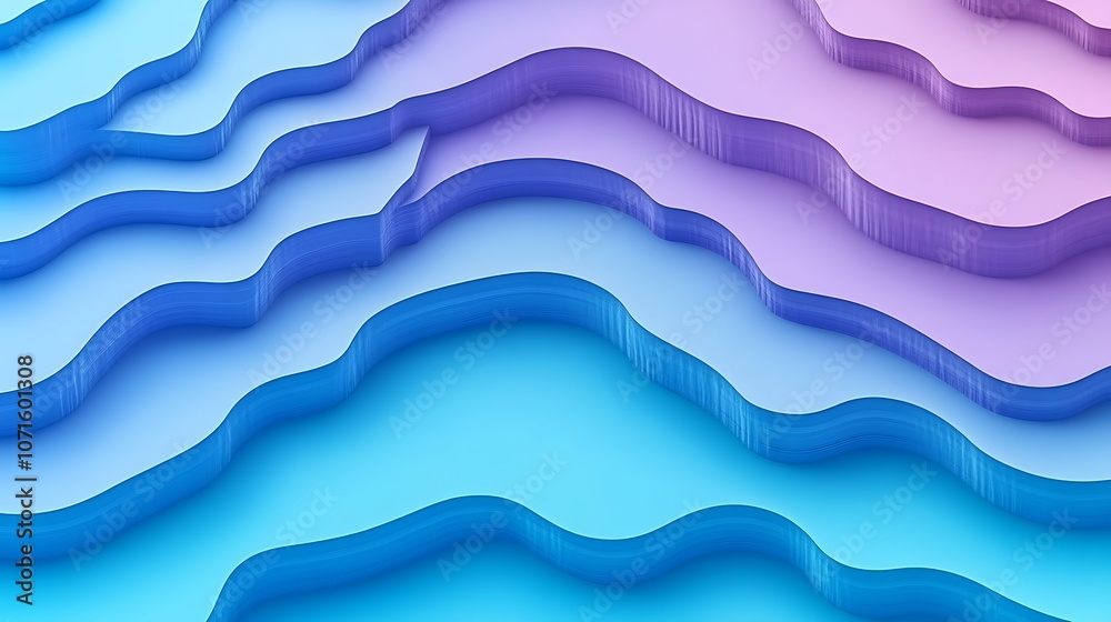 Fototapeta premium Abstract background with a wavy pattern in blue and purple tones.