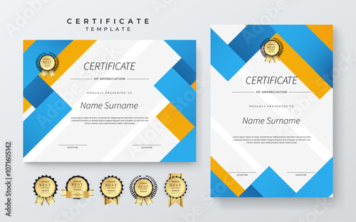 Colorful Certificate Template with Geometric Design Elements