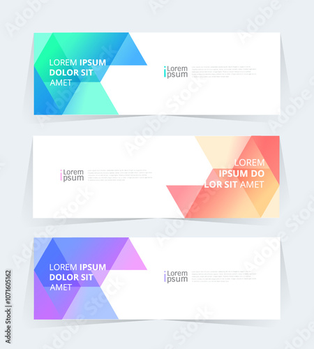 Geometric banner design with Vector presentation template.