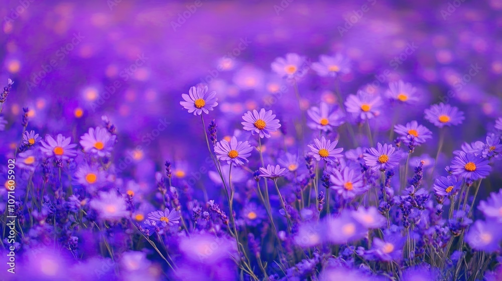 Fototapeta premium Purple Flower Field in Bloom