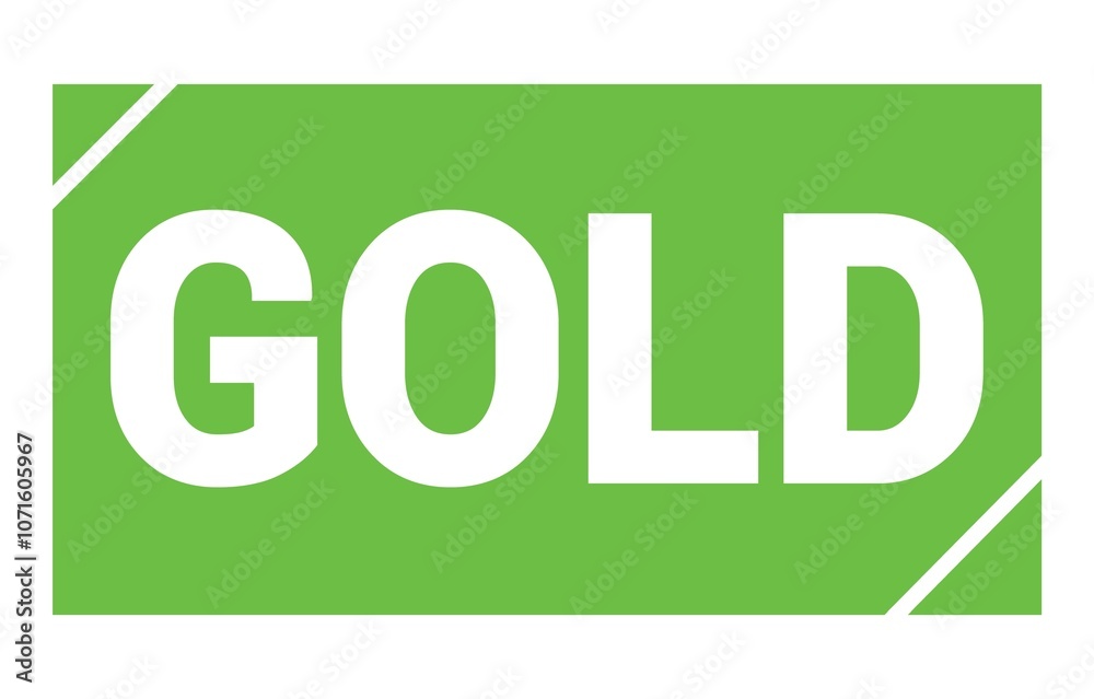 GOLD text written on green stamp sign. GOLD text written on green stamp sign.