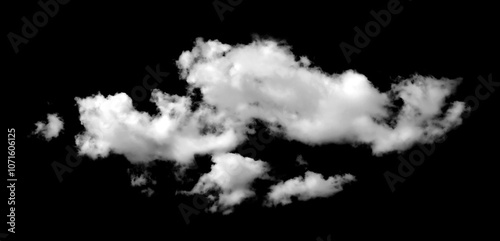 white fluffy cloud isolated black background. concept effect design smoke fog, mist overlay on Sky Summer, smog cloudy cutout. abstract cloud. grey dark storm condensation	