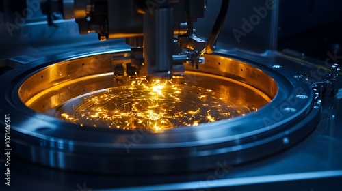 Pristine Telescope Mirror Undergoing Meticulous Polishing in Cleanroom Environment photo