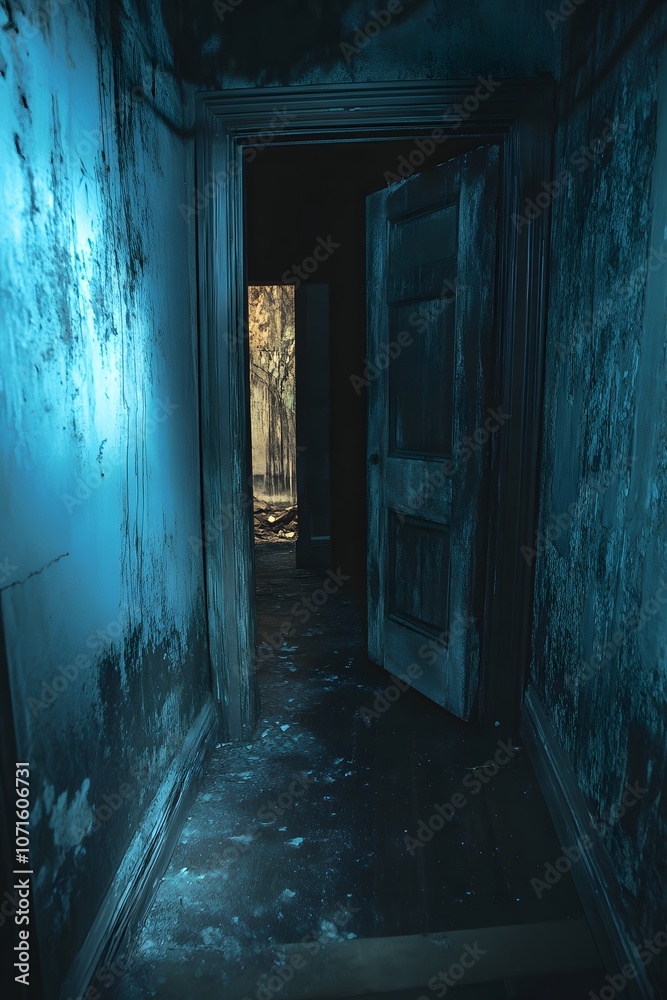 Obraz premium a mysterious door with fog