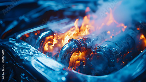 Flames Erupting From Car En...
