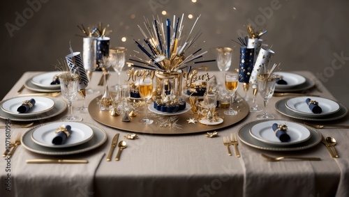 New Year's Eve Themed Table Setting
