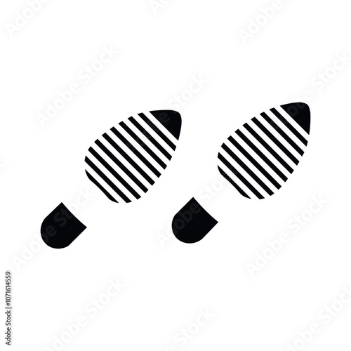 Vector Illustration Sign .Track.  shoe vector trail . footprint . track   background . black transparent sign .