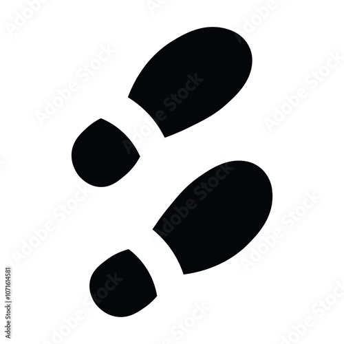Vector Illustration Sign .Track.  shoe vector trail . footprint . track   background . black transparent sign .