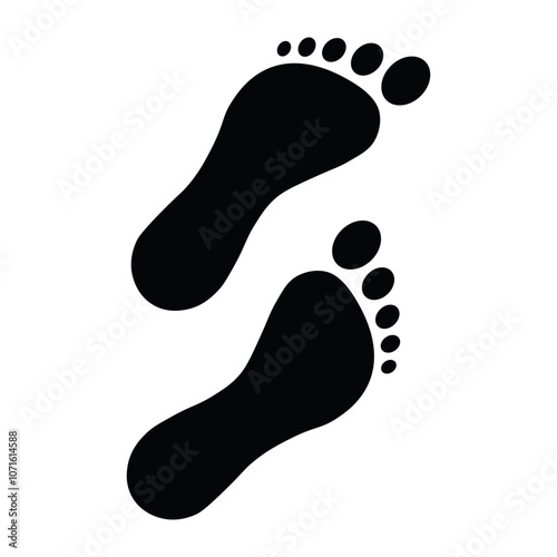Vector Illustration Sign .Track.  shoe vector trail . footprint . track   background . black transparent sign .