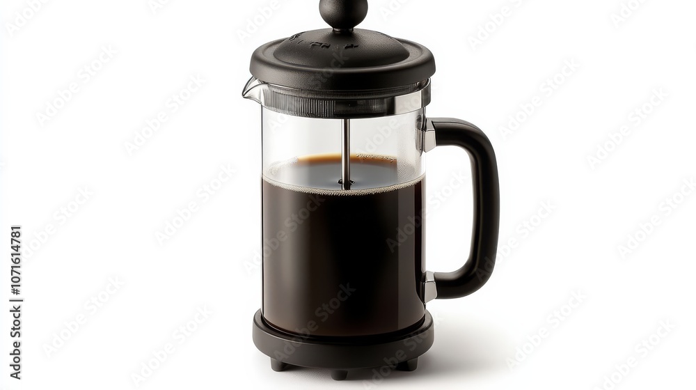 custom made wallpaper toronto digitalFrench Press Coffee: A simple, elegant glass French press pot with black accents filled with freshly brewed coffee, ready to be savored.  The perfect visual for a morning routine, a cozy afternoon.