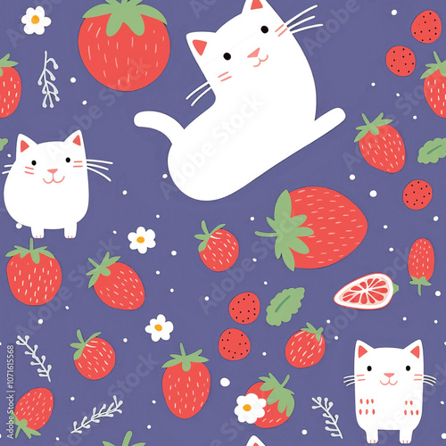 seamless background with cats