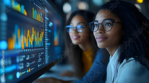 Two Women Looking at Charts...