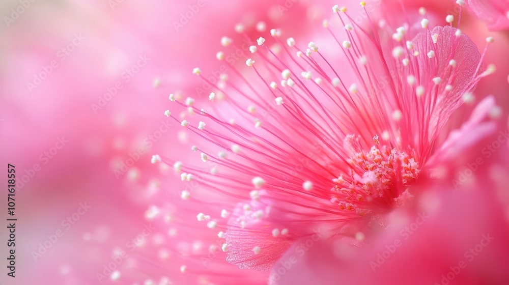 Obraz premium Close-up of a Pink Flower with White Stamens