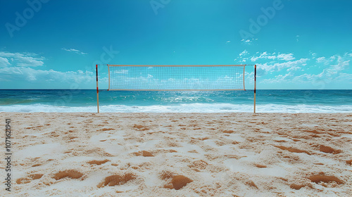 Beach Volleyball Net on San...