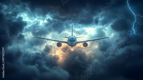 Airplane Flying Through Sto...