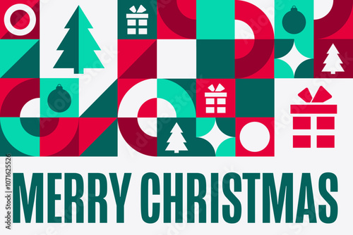 Merry Christmas and Happy New Year. Holiday concept. Template for background, banner, card, poster with text. Vector EPS10 illustration.