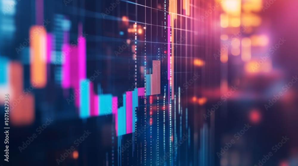 Fototapeta premium Close-up computer screen stock market chart it made or forex