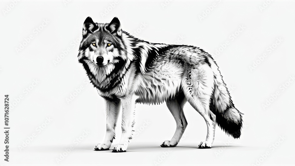 Fototapeta premium wolf head sketch