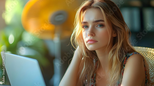 Woman with Blonde Hair Look...