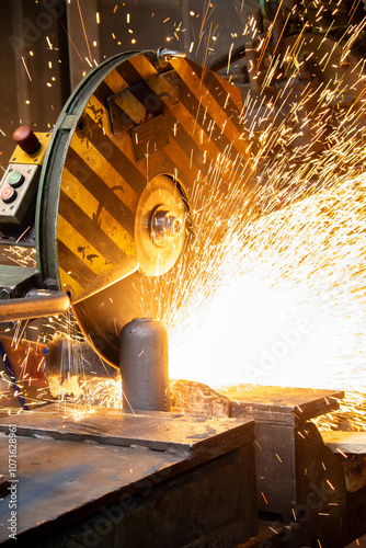 Flexen eines Werkstücks aus Metall in einem Industriebetrieb photo