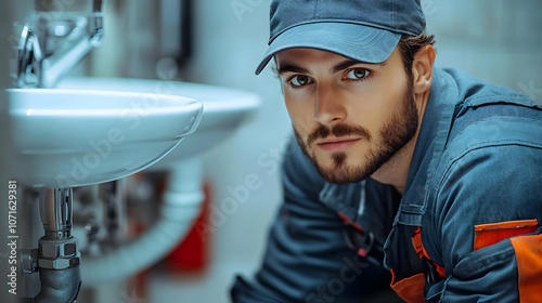 Plumber Working on Sink - R...