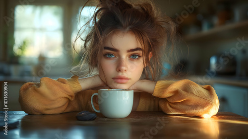 Woman in Yellow Sweater wit...