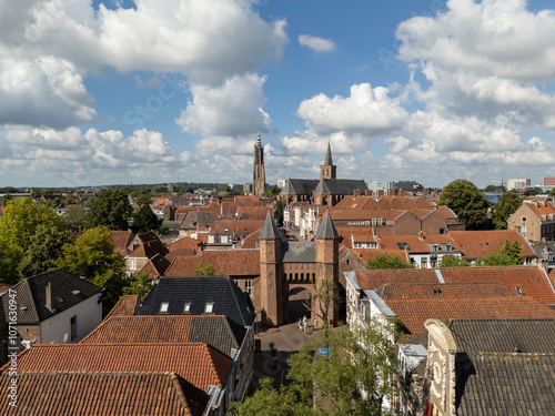 Aerial view of skyline of city Amersfoort in the Netherlands photo