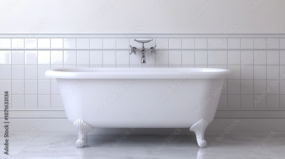 Fototapeta premium Sparkling Clean Bathtub After Scrubbing