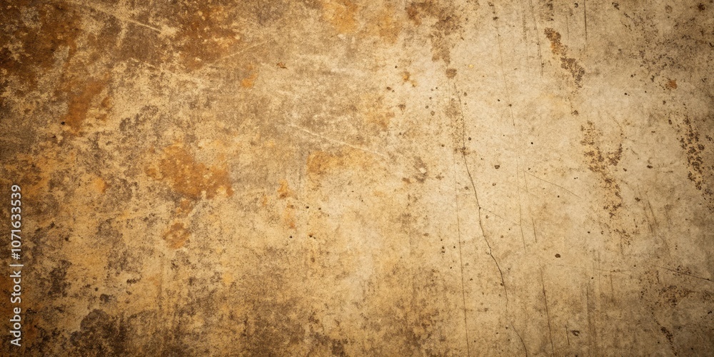A worn and weathered surface with a mixture of beige and brown tones, showing signs of age, scratches, and stains. A worn and weathered surface with a mixture of beige and brown tones, showing signs of age, scratches, and stains.