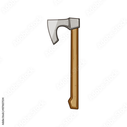 blade viking axe cartoon. handle iron, wood craftsmanship, replica artifact blade viking axe sign. isolated symbol vector illustration