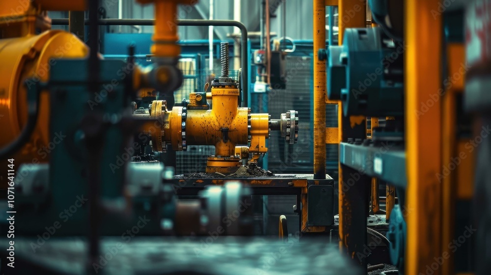 Close-up of Industrial Machinery in a Factory Setting Close-up of Industrial Machinery in a Factory Setting
