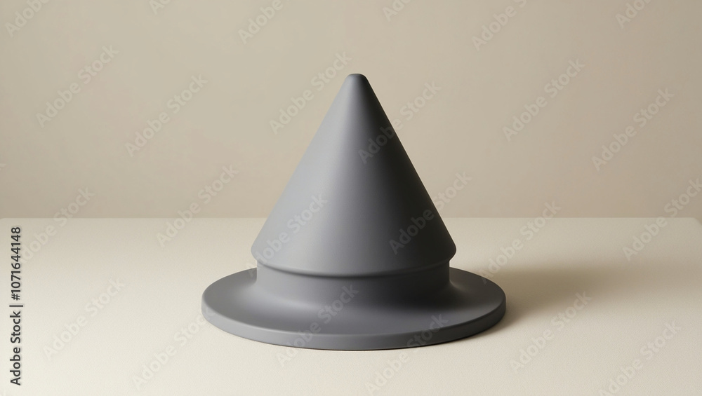 Fototapeta premium cone-shaped object with gray color and white background