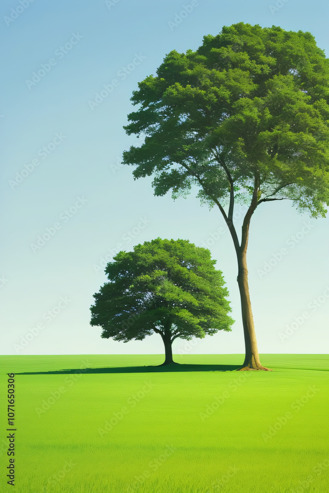 Fototapeta premium Tree on vest green field