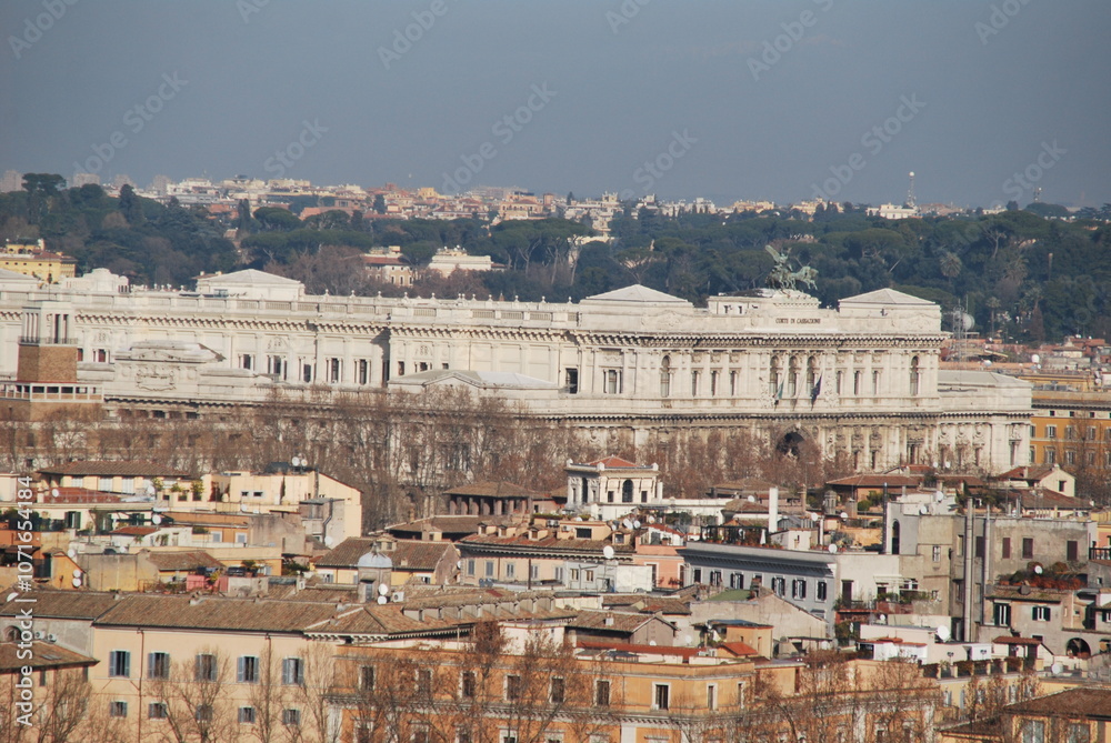 Naklejka premium Rome city view from the hill
