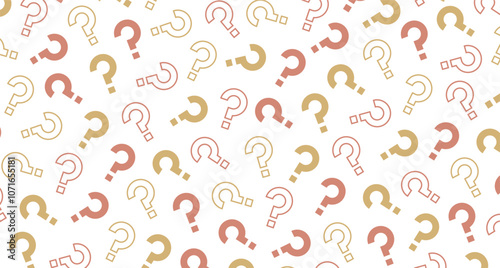 Colorful question mark pattern background. Answer guess faq decorative abstract wallpaper. Vector illustration