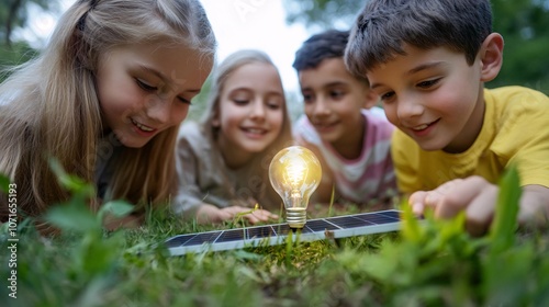 Kids Engaged in Learning About Solar Energy