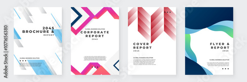 Modern Corporate Report Covers With Abstract Geometric Designs