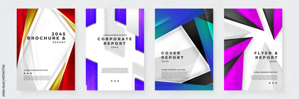Fototapeta premium Modern Geometric Business Brochure and Report Covers Design