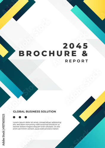 Modern Business Report Cover Design with Abstract Graphics