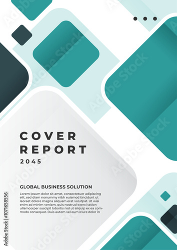 Modern Business Report Cover Design with Abstract Graphics