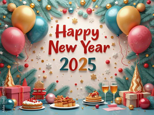 2025 New Year Greetings, Happy New Year and Holiday Season