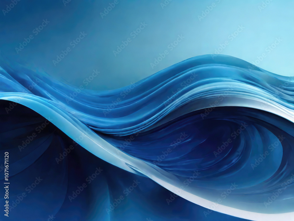 Obraz premium blue smooth waves background