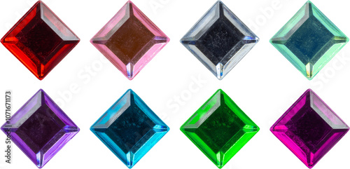 Cuadro en lienzo square jewels sticker set isolated on white background