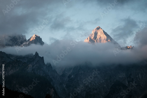 Sunrise over Mount Spik, Slovenia photo